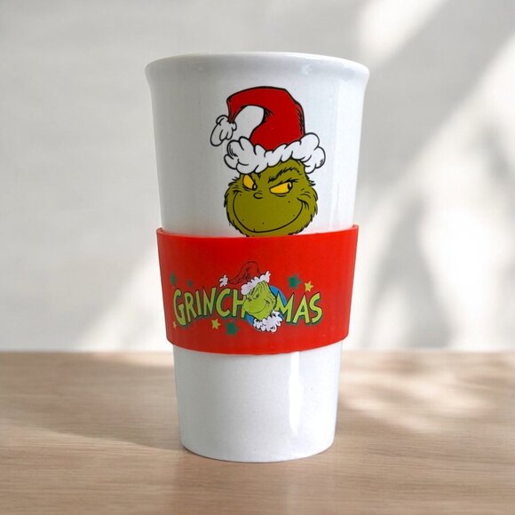 Dr. Seuss Other - The Grinch Ceramic Coffee Travel mug with silicone sleeve No Lid, 20 oz.